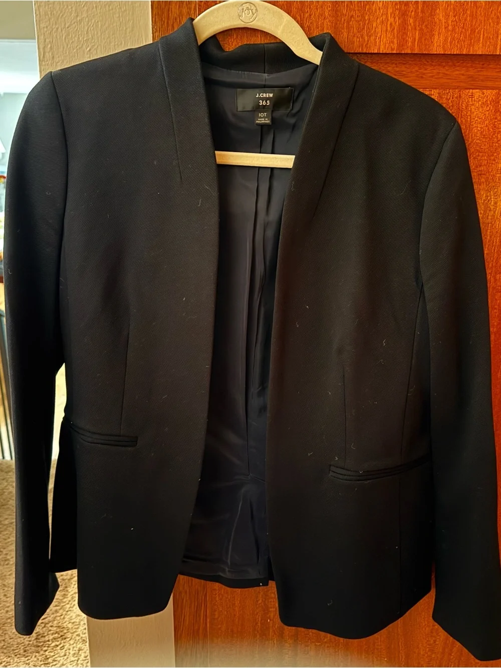 J. Crew Going-Out Blazer in Black Stretch Twill